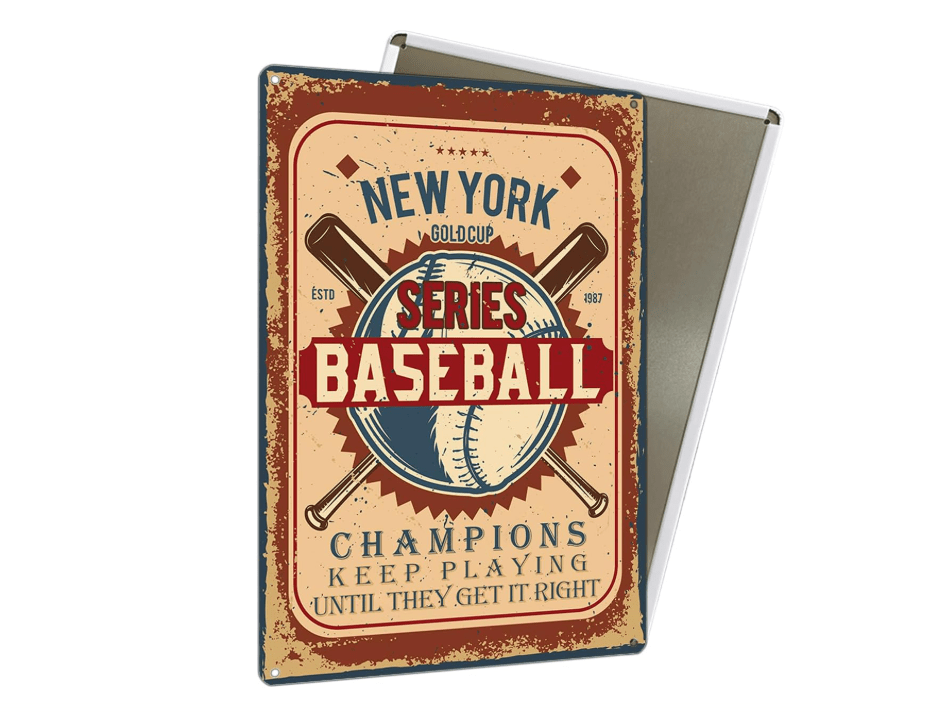 Motivational Baseball Metal Sign, The Inspirational Quotes Wall Poster for Bedroom, Living Room, Bar, or Club, Gift for Boys & Men 8x12"