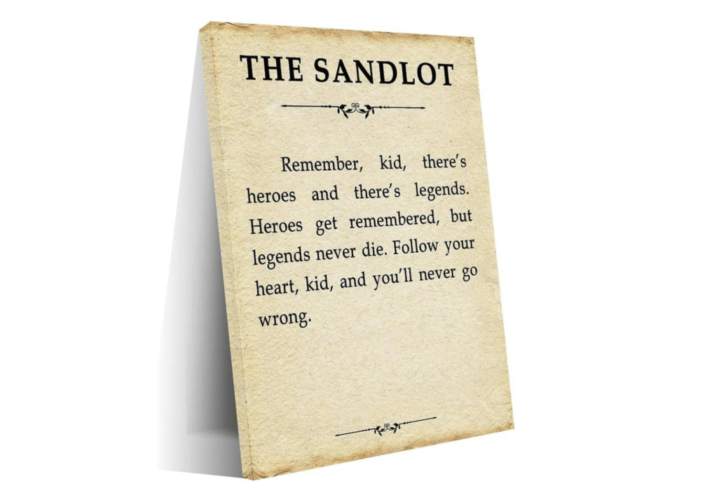 QOGAMGZD The Sandlot Inspirational Quotes Canvas Art Poster (3) Canvas Art Wall Poster Printing Office Bedroom Aesthetic Poster Living Room...