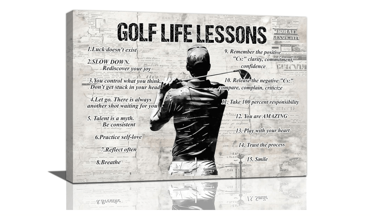 
Gyeong Golf Sports Wall Art Golf Life Lessons Wall Decor Golf Sign Retro Poster Boy Men Room Motivational Decorations Canvas Print Painting Artwork for...