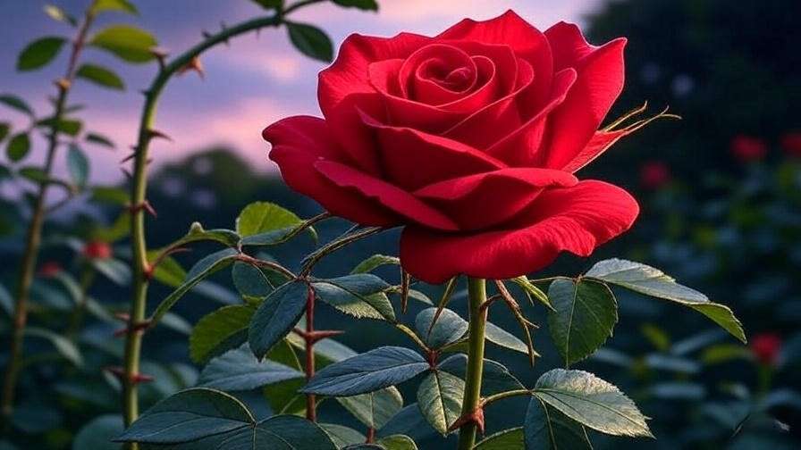 Symbolic rose and thorn vine representing love and conflict in Act 2 Scene 2 Romeo and Juliet.