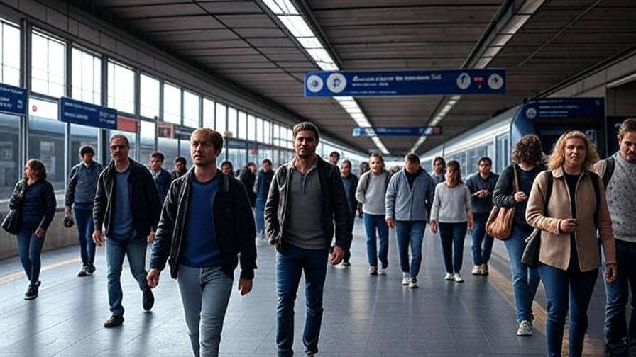 Busy Roma Termini station platform for Rome to Verona train travel