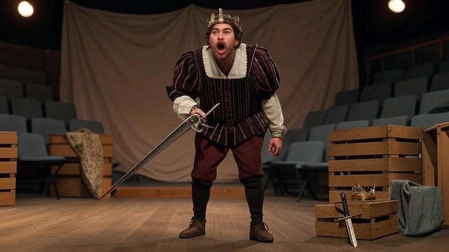 Minimalist set design for budget Shakespeare free one act plays.