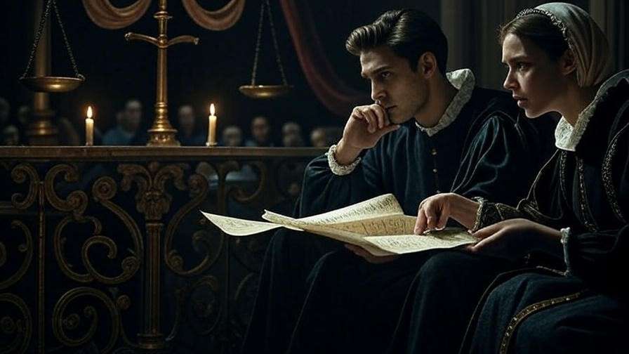 Renaissance debate scene symbolizing objection handling techniques in Shakespeare-inspired sales playbooks.