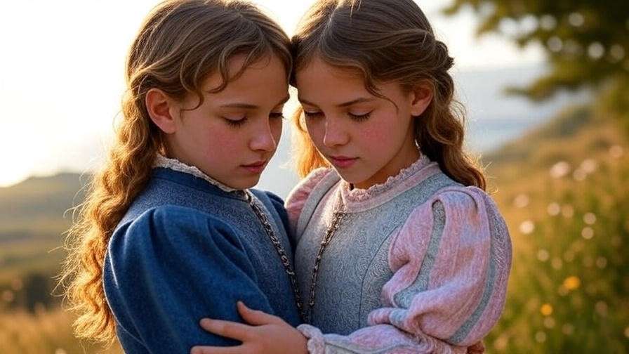 Viola and Sebastian reunion in Illyria, Twelfth Night sibling bond moment