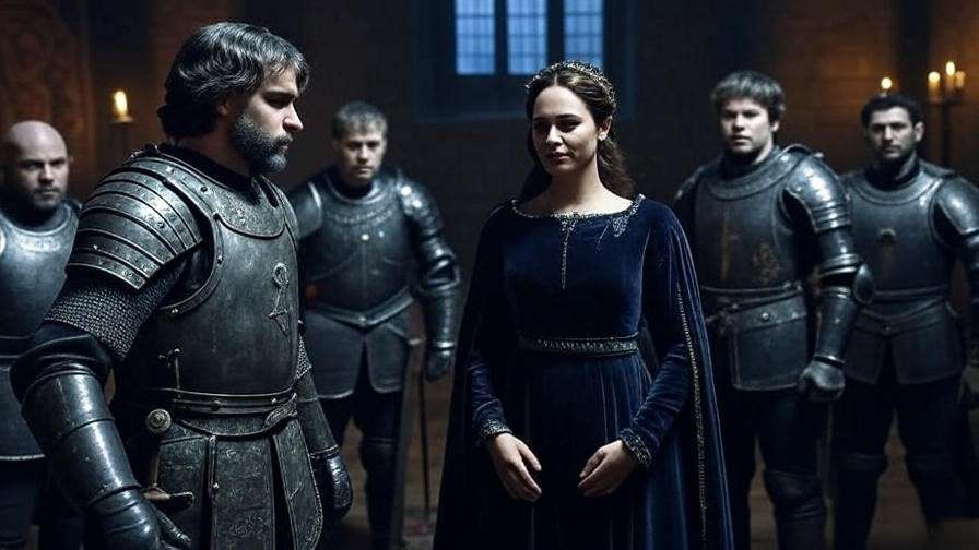 Macbeth and Lady Macbeth in a tense confrontation for Macbeth Act 1 summary
