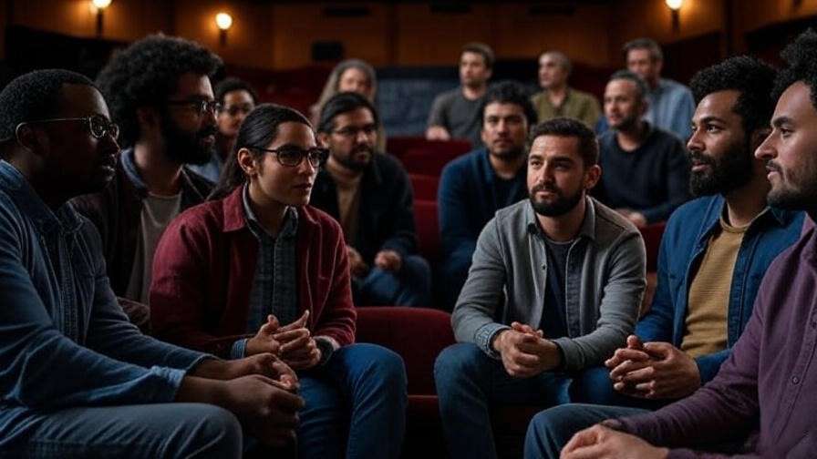Scholars and actors in a post-performance discussion at Merchants Walk Theater about Shakespeare