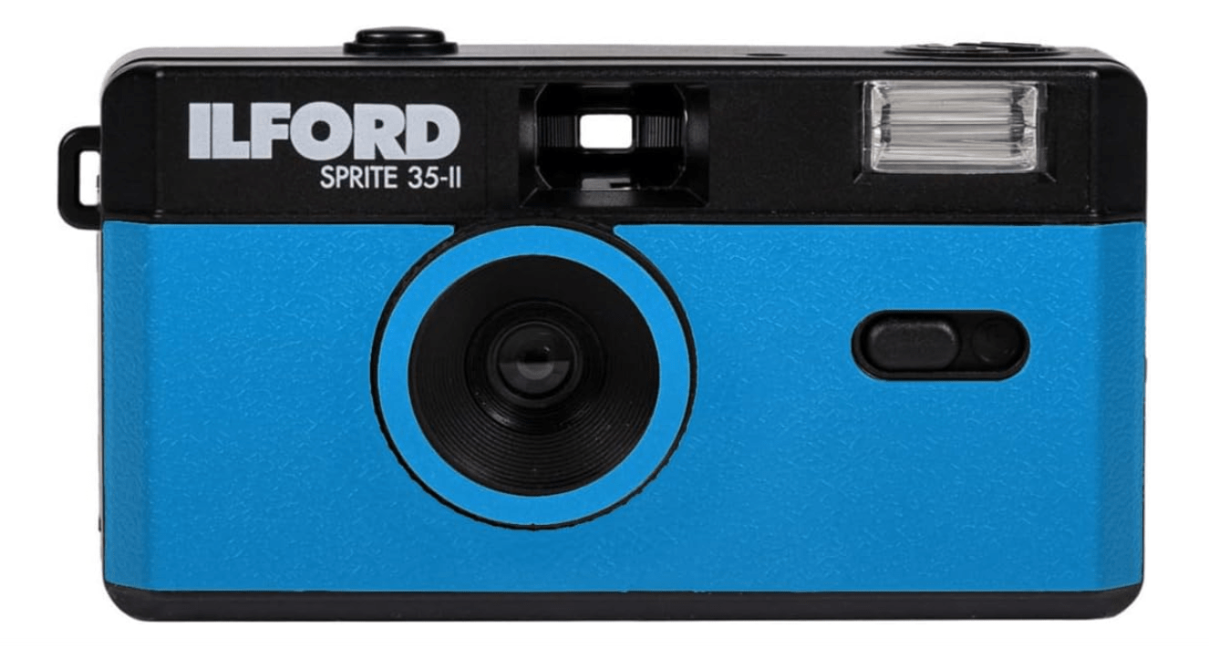 
Ilford Sprite 35-II Reusable/Reloadable 35mm Analog Film Camera (Blue and Black)