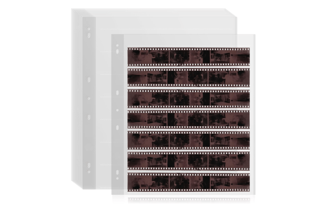 25 Pcs 35mm Film Negative Sleeves Film Negative Storage Presentation Materials 35mm Size Negative Pages Holds Seven Strips of Six Frames Help You Collect...
