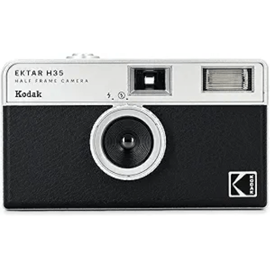 KODAK EKTAR H35 Half Frame Film Camera, 35mm, Reusable, Focus-Free, Lightweight, Easy-to-Use (Black) (Film & AAA Battery are not Included)