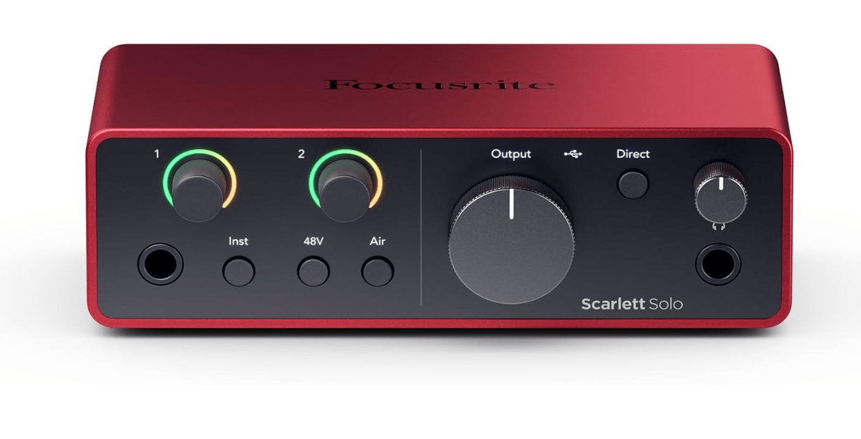 
Focusrite Scarlett Solo 4th Gen USB Audio Interface, for the Guitarist, Vocalist, or Producer — High-Fidelity, Studio Quality Recording, and All the...