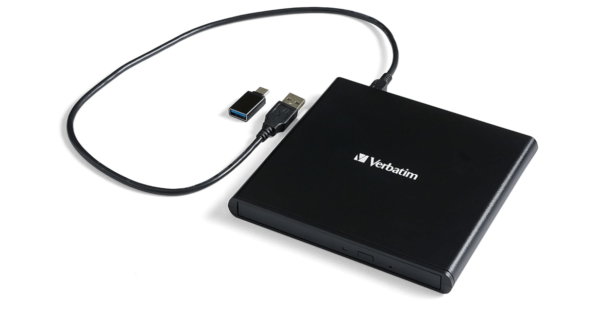  Verbatim Slimline CD / DVD Drive - External USB 2.0 CD DVD +/-RW Burner for Laptops and Notebooks with M-DISC Support - Mac & PC Compatible - Nero Burn...