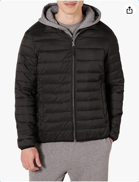 Amazon Essentials Men's Packable Lightweight Water-Resistant Puffer Jacket (Available in Big & Tall)
