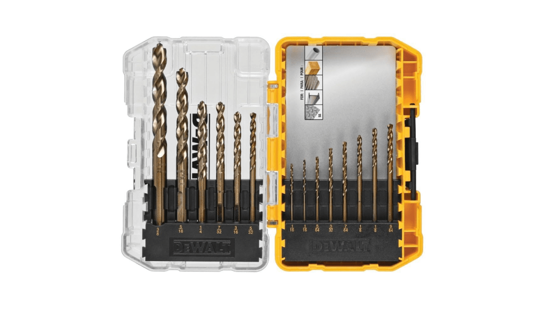 DEWALT Cobalt Alloy Steel Drill Bit Set with Pilot Point, 14-Piece (DWA1240) 
