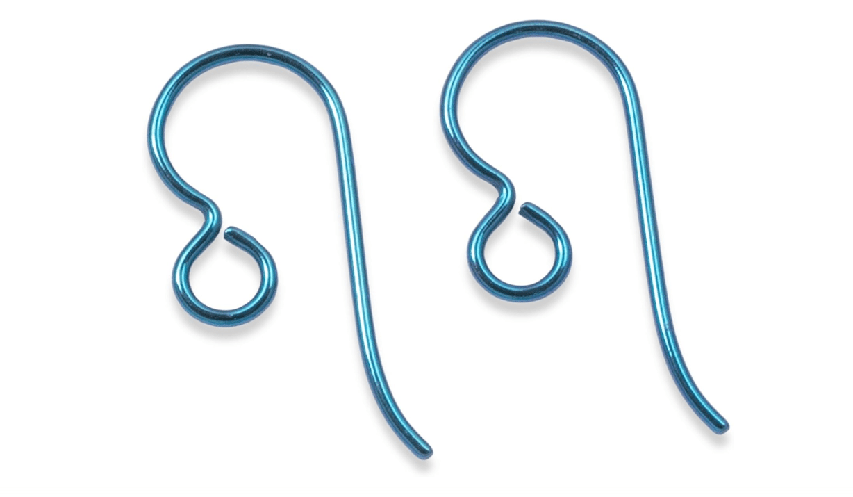 Generic 10 Premium Turquoise Niobium Ear Wires - Blue Hypoallergenic Earring Hooks - USA Made - Ideal for Sensitive Ears, 0630-A15100-04-nb-rgloop-TL 