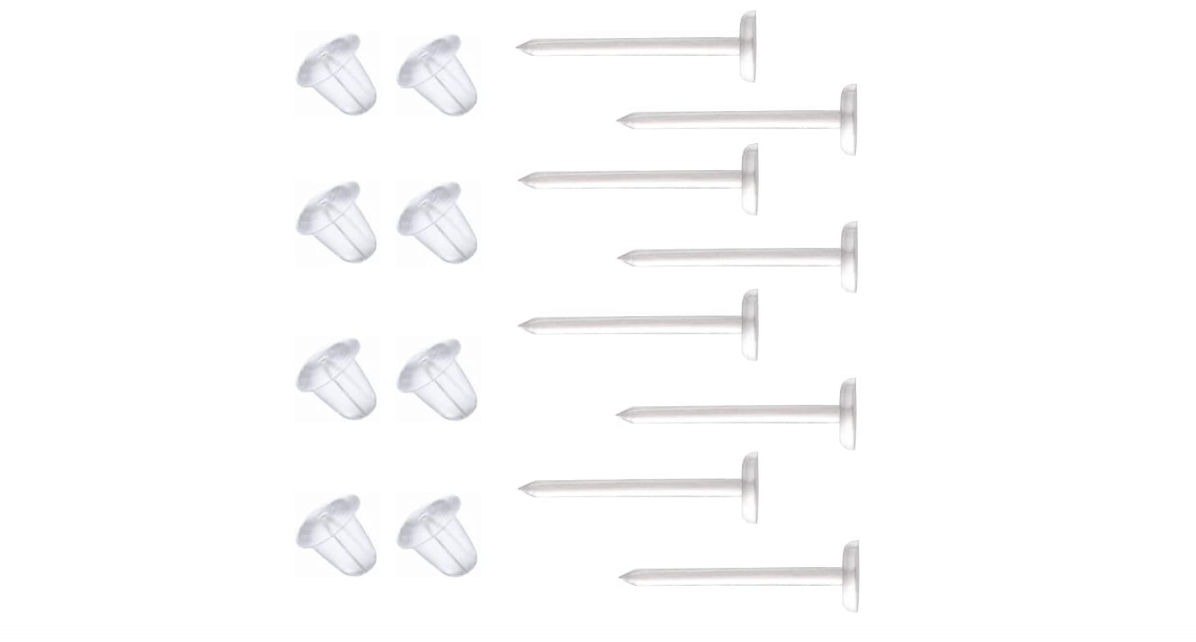 Clear Silicone Earrings for Sports,300 Pairs Clear Plastic Earring Posts and Earring Backs 