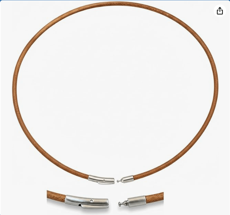 Genuine Leather Necklace for Men & Women - Unisex Handmade Choker with Secure Push-Button Clasp - Minimalist Leather Cord Jewelry in Gift Box
