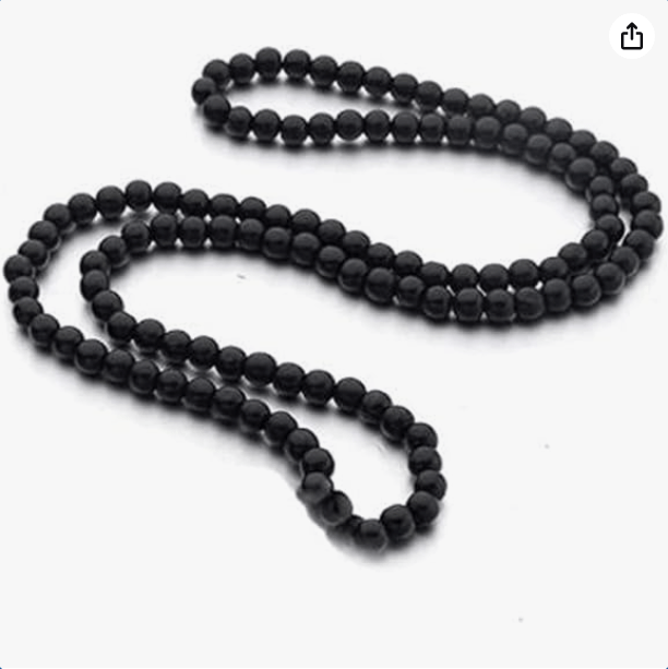 Natural Wood Bead Necklace 8MM Wooden Beaded Chunky Strand Necklaces Handmade Africa Wooden Chain for Women Men Jewelry
