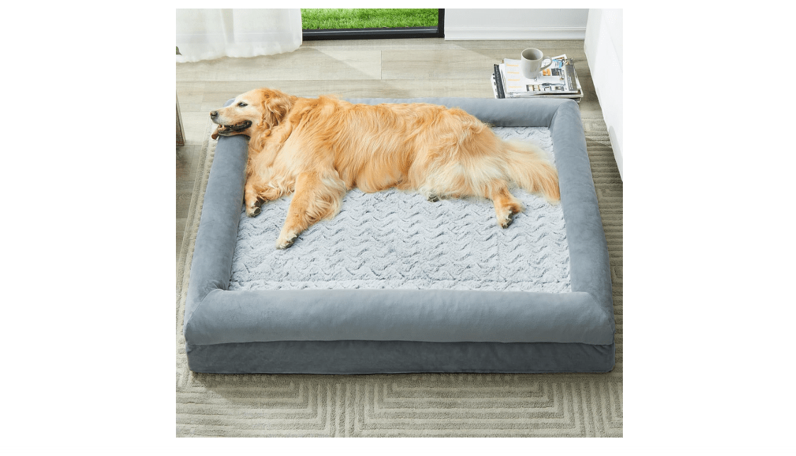 WNPETHOME XXL Extra Large Dog Bed, Washable Dog Couch with Removable Waterproof Cover, Orthopedic Large Pet Sofa Bed with Bolster Sides for Sleeping

