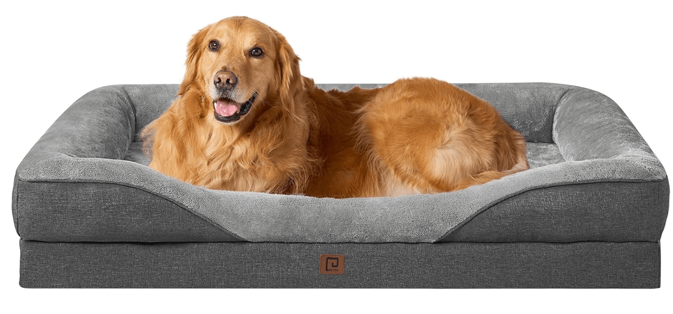 EHEYCIGA Memory Foam XL Dog Bed for XLarge Sized, Extra Large Orthopedic Dog Sofa with Sides and Waterproof Liner, Washable Bolster Pet Bed Couch with...
