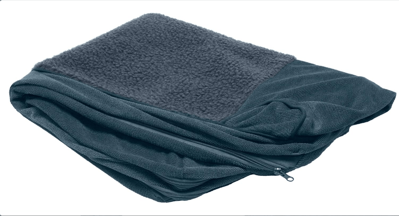 Furhaven Replacement Dog Bed Cover Sherpa & Chenille Sofa-Style, Machine Washable - Orion Blue, Large
