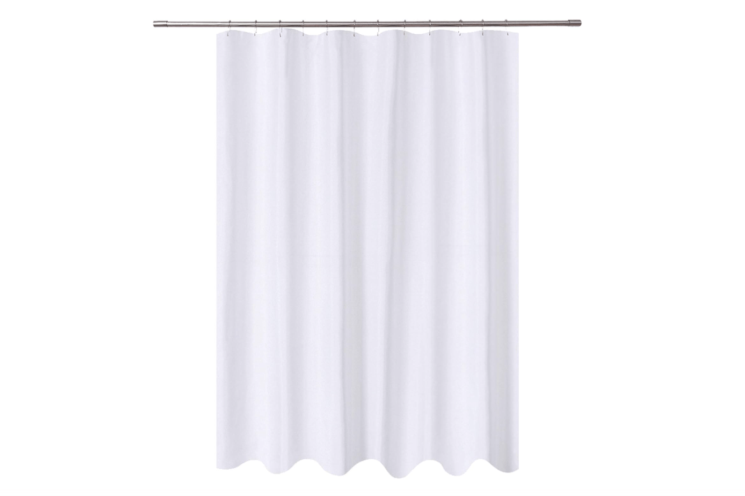 N&Y HOME Fabric Shower Curtain Liner Extra Long 72 x 84 Inches with 2 Bottom Magnets, Hotel Quality, Washable, White Spa Bathroom Curtains with Grommets...

