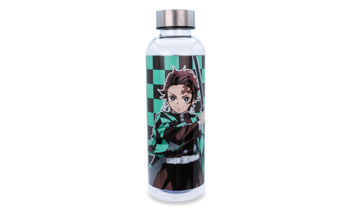 Demon Slayer Tanjiro Kamado Plastic Water Bottle With Screw-On Lid | BPA-Free Plastic Sports Jug With Leakproof Lid
