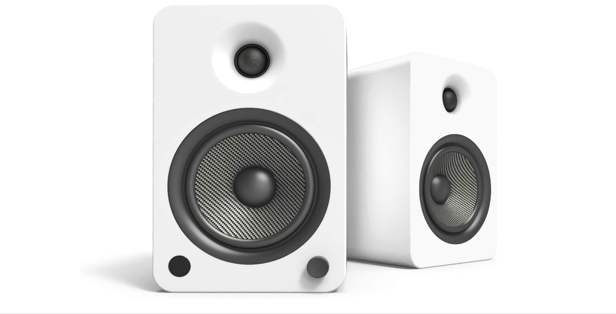 Kanto YU6MW Powered Bookshelf Speakers with Bluetooth and Phono Preamp | Pair | Matte White

