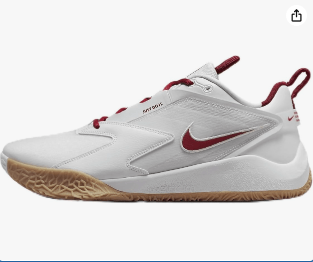 Nike HyperAce 3 Volleyball Shoes (FQ7074-100, White/Photon Dust/Team Crimson) Size 7
