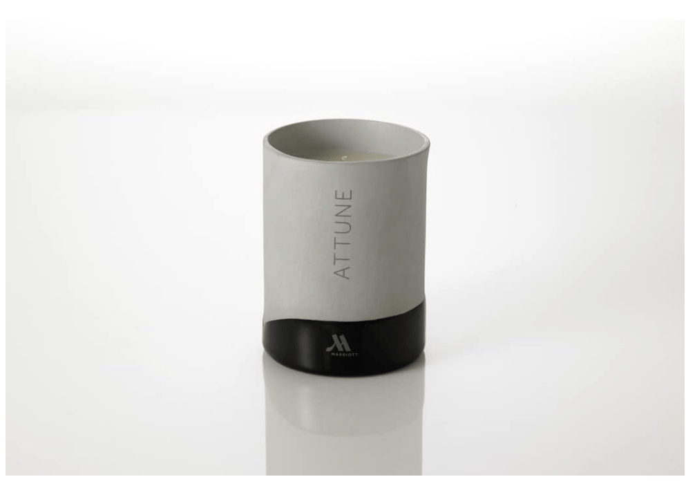 Marriott Attune Candle - Notes of Fuji Apple, Rose, and Cassis - Hand-Poured Soy Wax Blend in Gray Porcelain Jar
