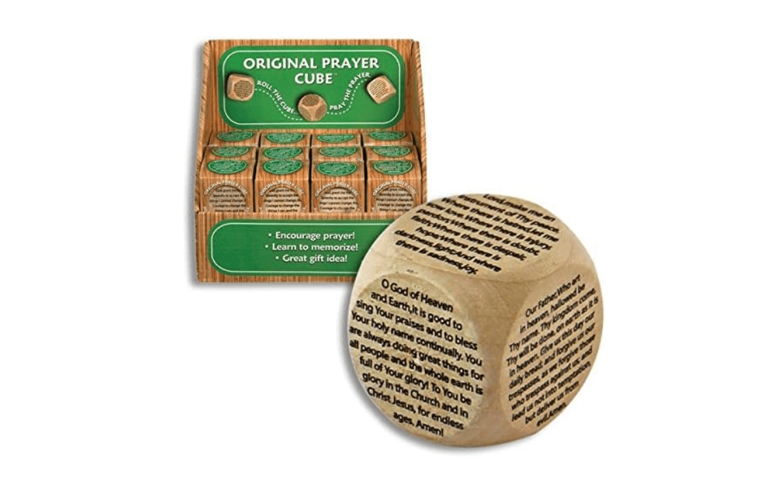 1.5" Original Wooden PRAYER CUBE with SIX Prayers, Includes The Lord's Prayer, Serenity & 4 More - Religious EDUCATION Inspirational GIFT -...
