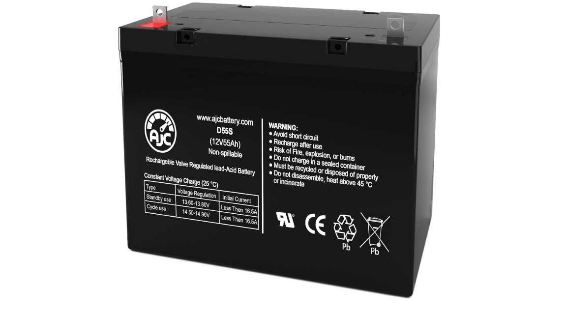 AJC Battery Compatible with Kinetik HC1400 12V 55Ah Sealed Lead Acid Battery 