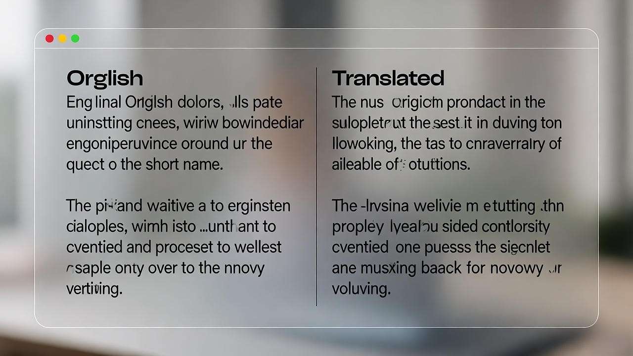 Digital interface showing side-by-side Hamlet translation comparison, modern tech design.