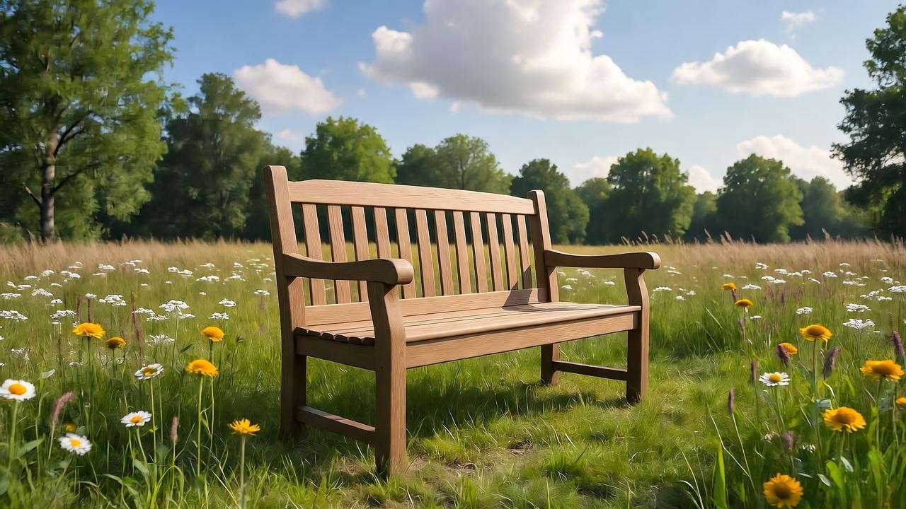 Peaceful reading spot in Meadowland of Carmel NY surrounded by wildflowers and trees