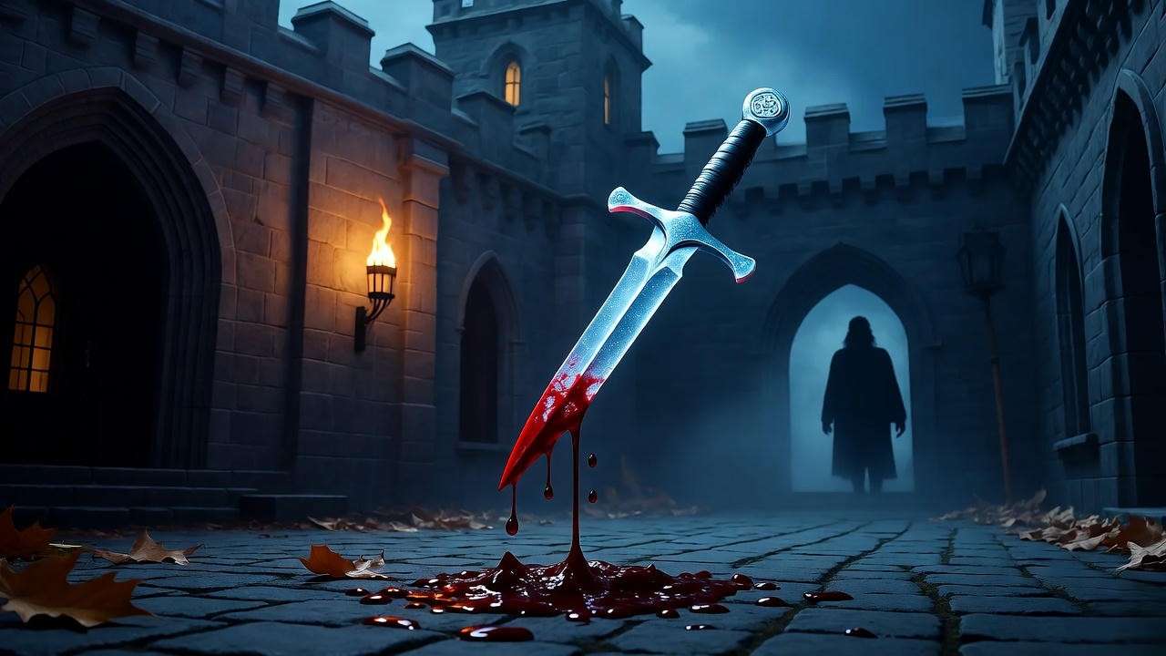 Macbeth hallucinates a floating bloody dagger in castle courtyard – Act 2 Scene 1 analysis