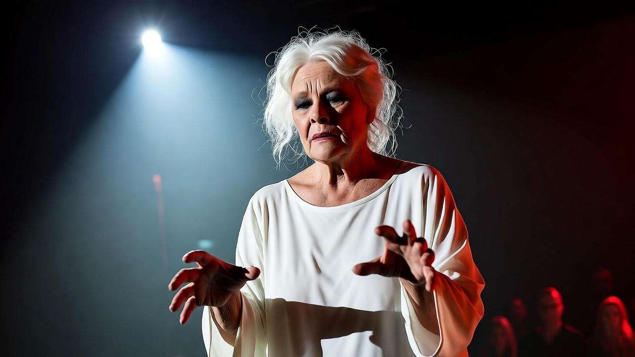 Students in classroom circle analyzing Lady Macbeth sleepwalking scene with annotated scripts