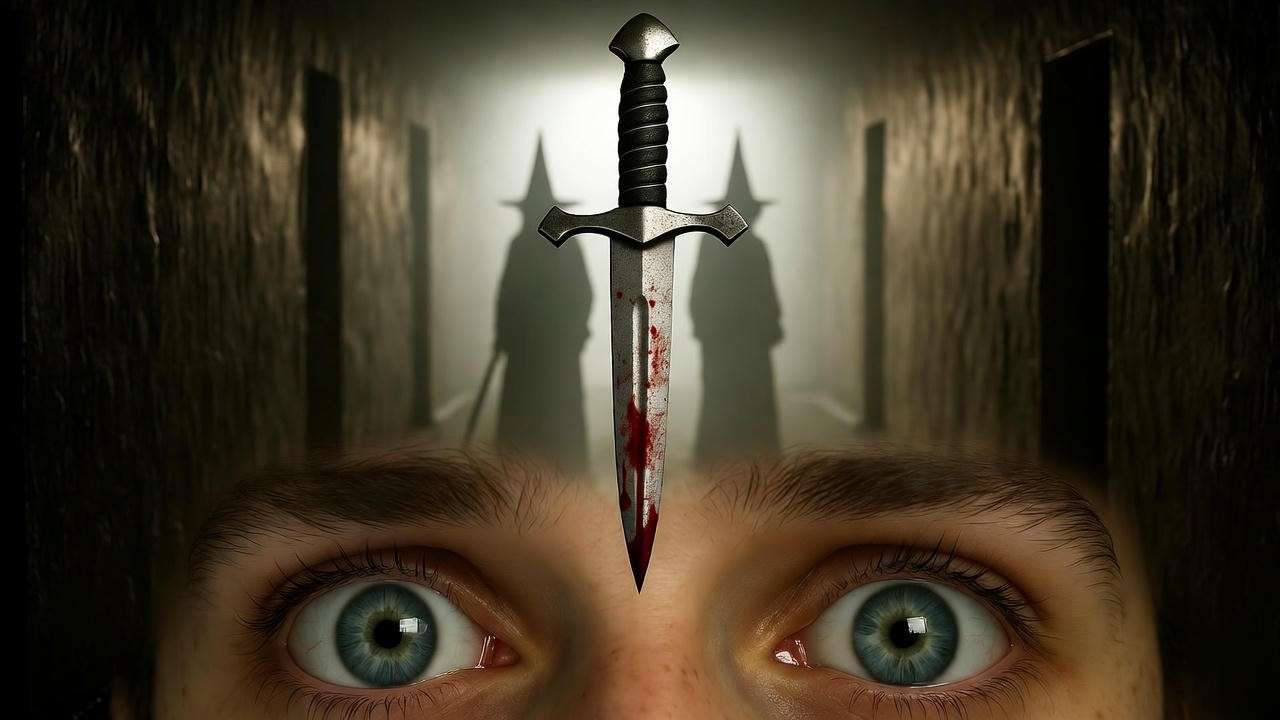 Macbeth dagger hallucination with blood and witch mist – Act 2 Scene 1 soliloquy