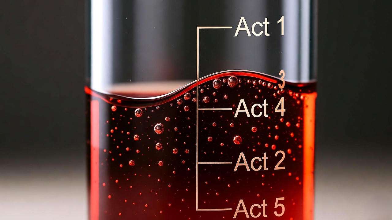 Blood imagery frequency chart as rising liquid – Macbeth guilt analysis