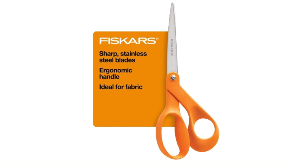 Fiskars 8" Original Orange-Handled Stainless Steel Scissors, Ergonomic and Keeps Material Flat, Sharp All-Purpose Paper and Fabric Scissors for Office,...
