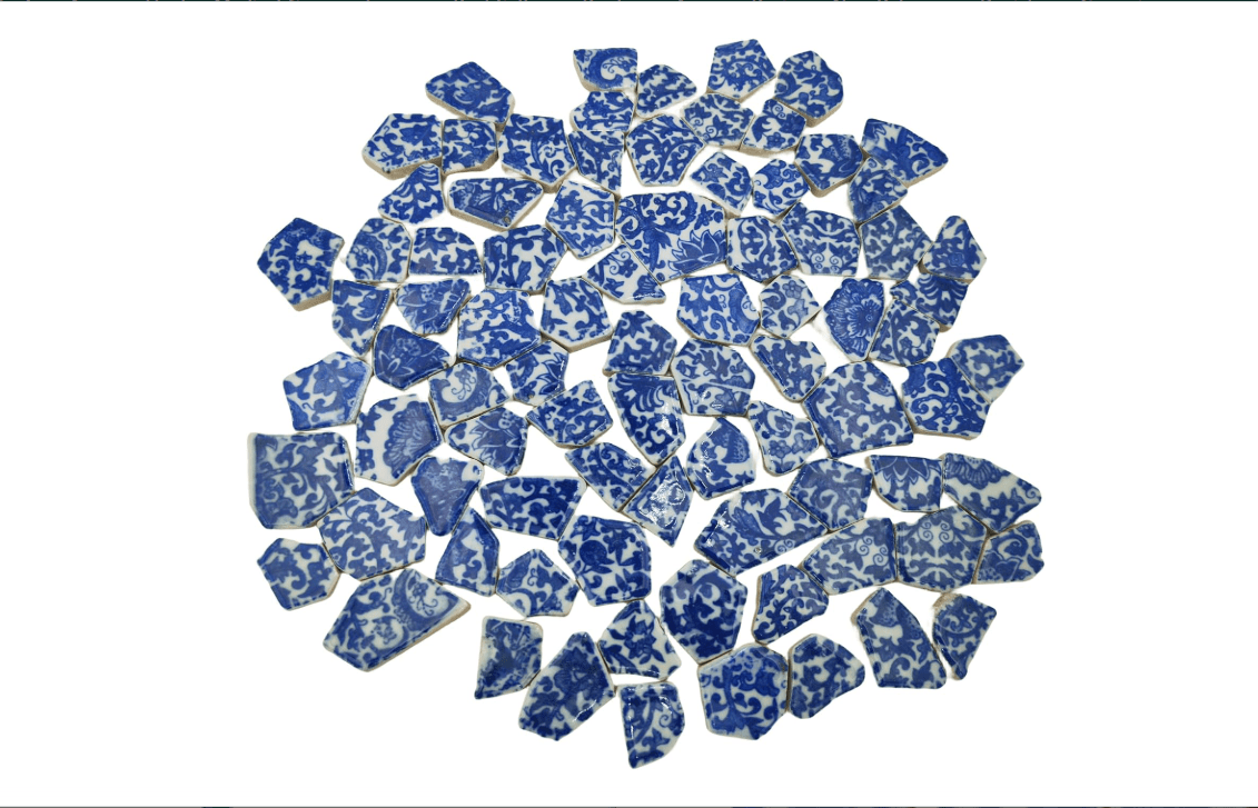 1.1 LB Porcelain Ceramic Mosaic Tiles,Broken Irregular Mosaic Tiles for DIY Craft Floor,Kitchen,Pool, Flower Pots Mosaic Making Supplies (Porcelain 06) 