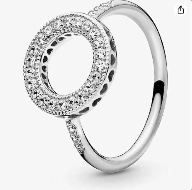 Pandora Jewelry Hearts of Pandora Halo Cubic Zirconia Ring in Sterling Silver
