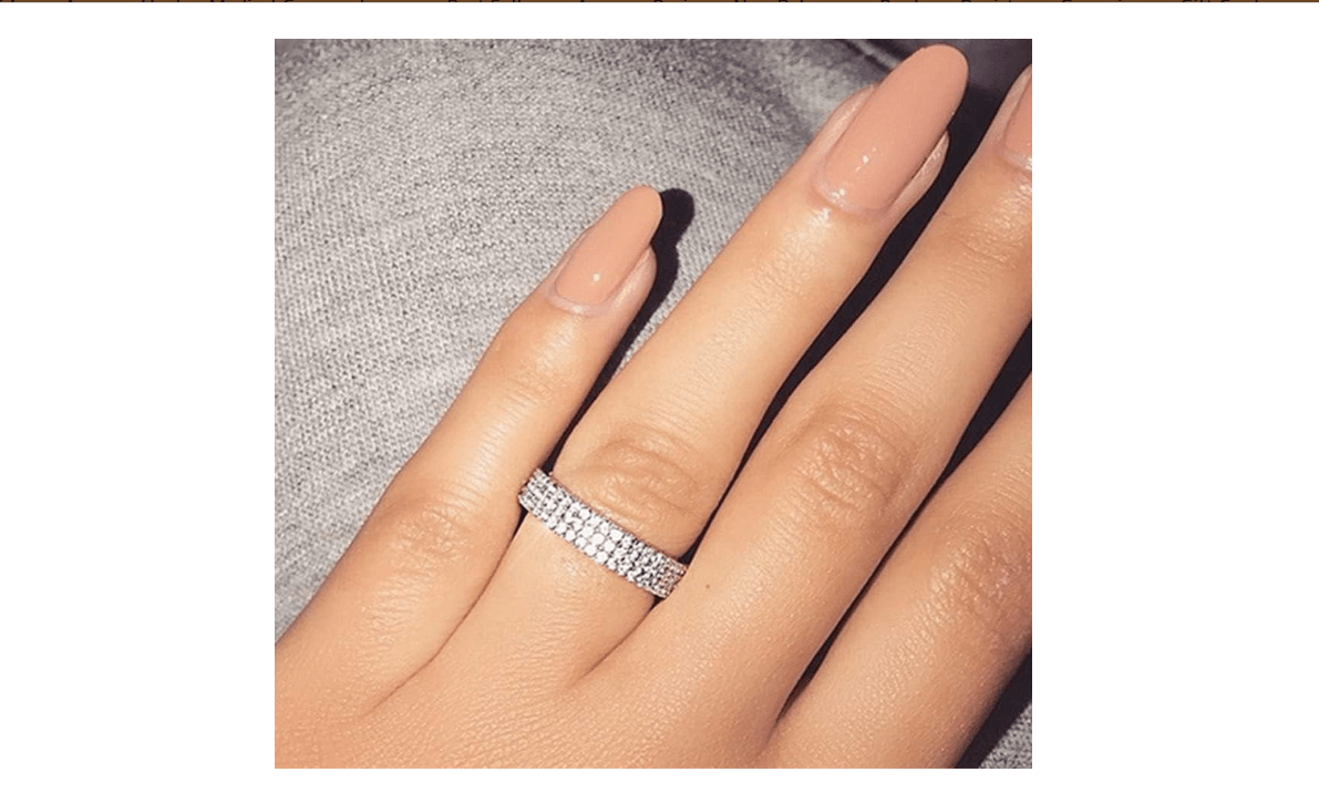 Koguxuix 925 Sterling Silver Shiny Full Diamond Ring Three Rows Cubic Zirconia Ring CZ Crystal Diamond Multi Row Ring Eternity Engagement Wedding Band Ring (9)
