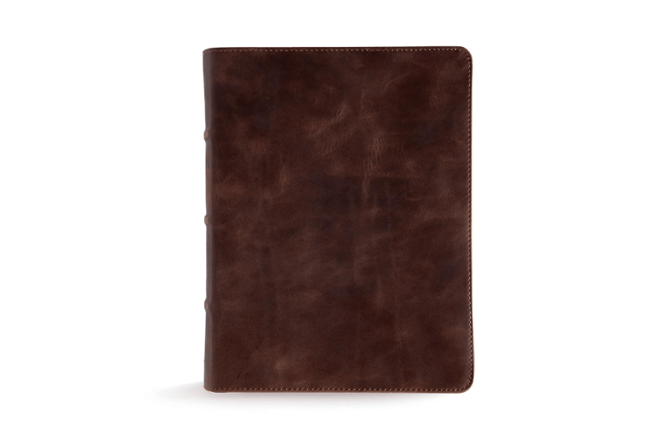 CSB Study Bible, Brown Genuine Leather, Red Letter, Study Notes and Commentary, Illustrations, Articles, Word Studies, Outlines, Timelines, Easy-to-Read...