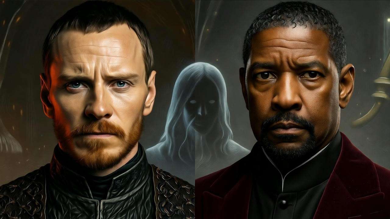 Parchment mind map connecting Banquo murder to prophecy, fear, guilt, and legacy icons