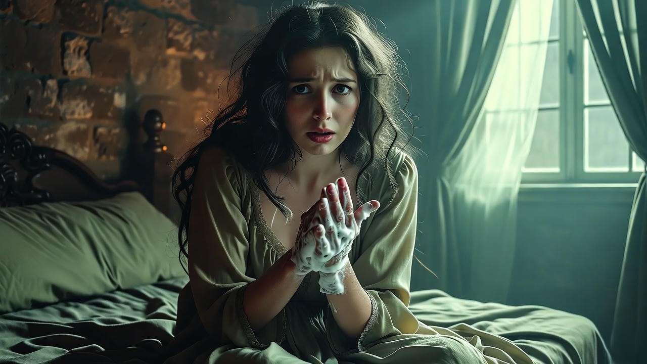 Lady Macbeth sleepwalking and washing hands - Macbeth play translation Act 5 guilt symbolism.