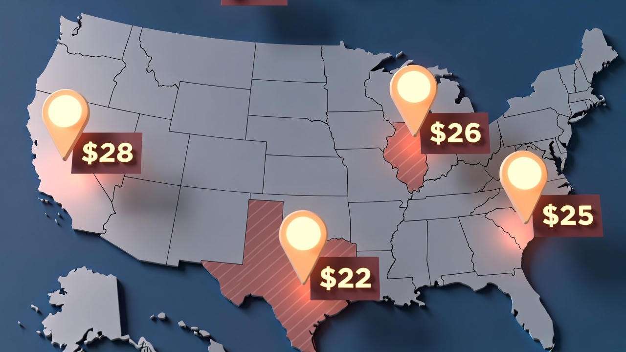 Regional price variations for Uncle Julio’s entrees across Texas, California, Florida, and Midwest in 2025
