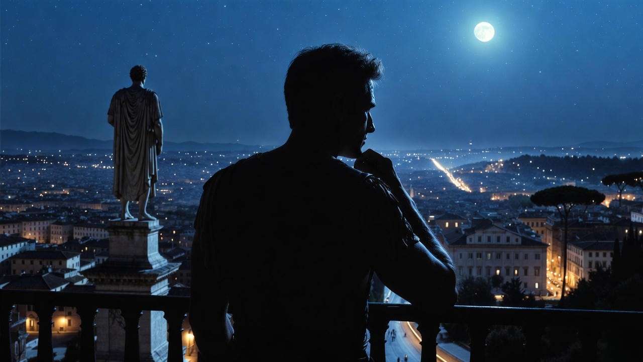 Brutus soliloquy silhouette in Julius Caesar play: tragic idealism and moral conflict