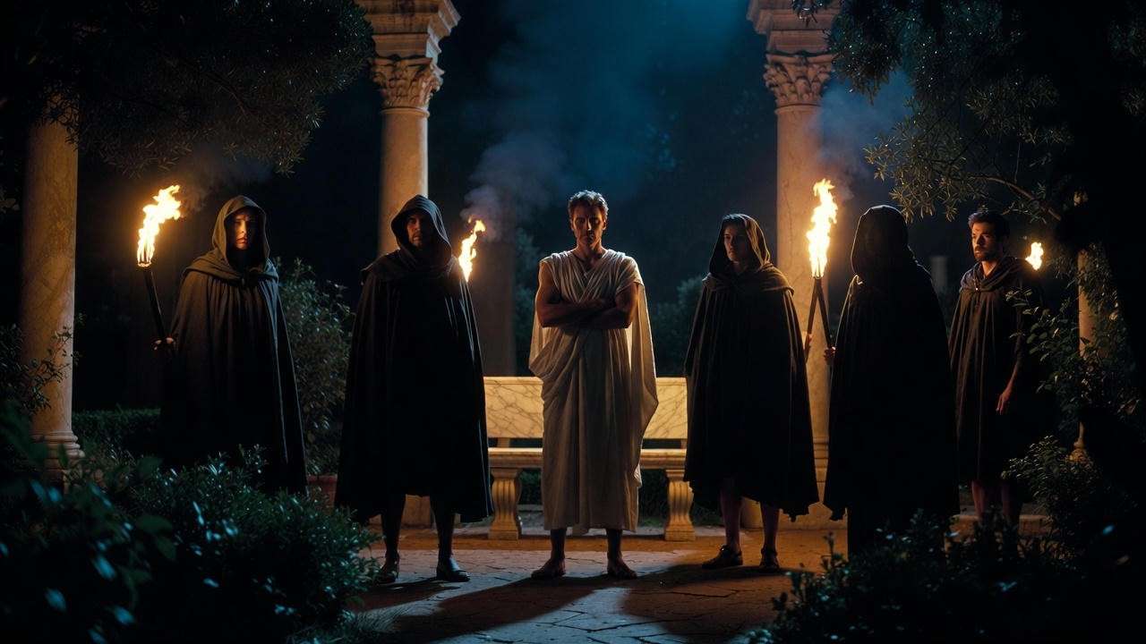 Conspirators enter Brutus’s garden at midnight – Julius Caesar Act 2 Scene 1 analysis