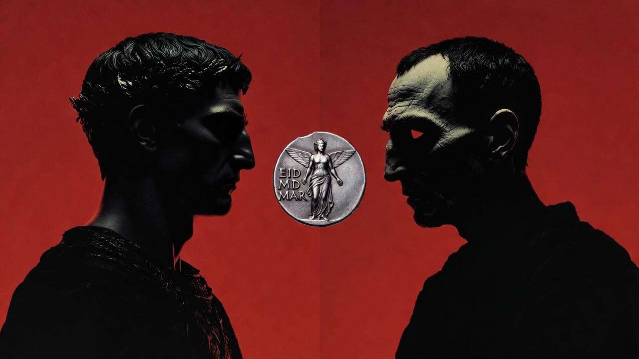 Brutus vs Cassius silhouette foil comparison Julius Caesar Act 2 Scene 1