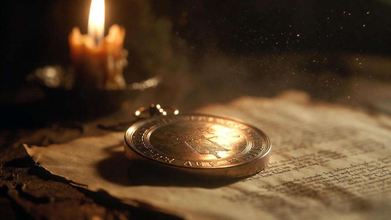 16th-century brass cipher medal used by Elizabethan spies under candlelight