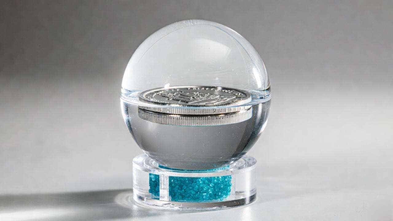 Secret Service challenge coin preserved in nitrogen-filled archival capsule